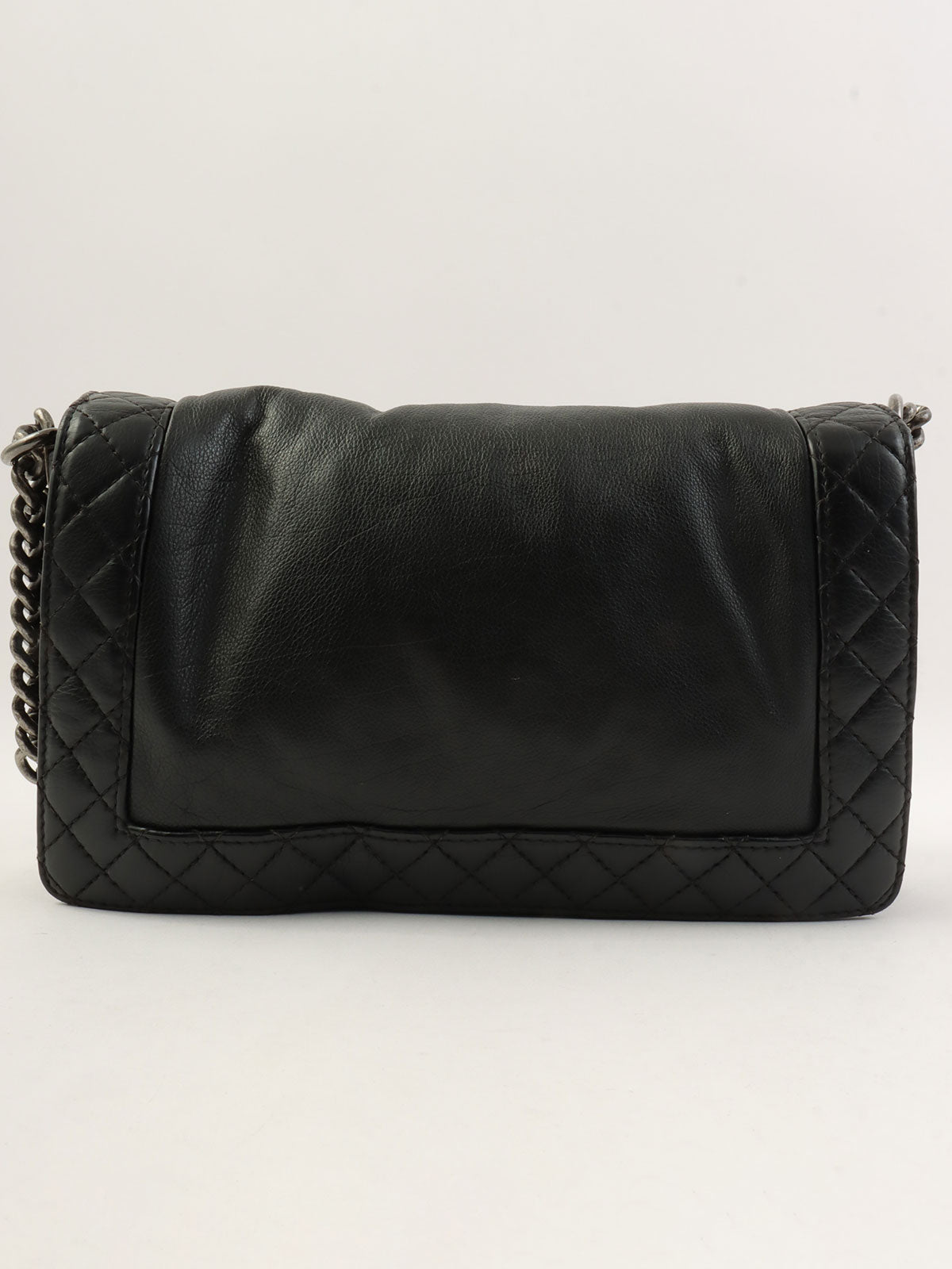 2014 Caviar Skin Boy Chanel Chain Shoulder Bag in Black