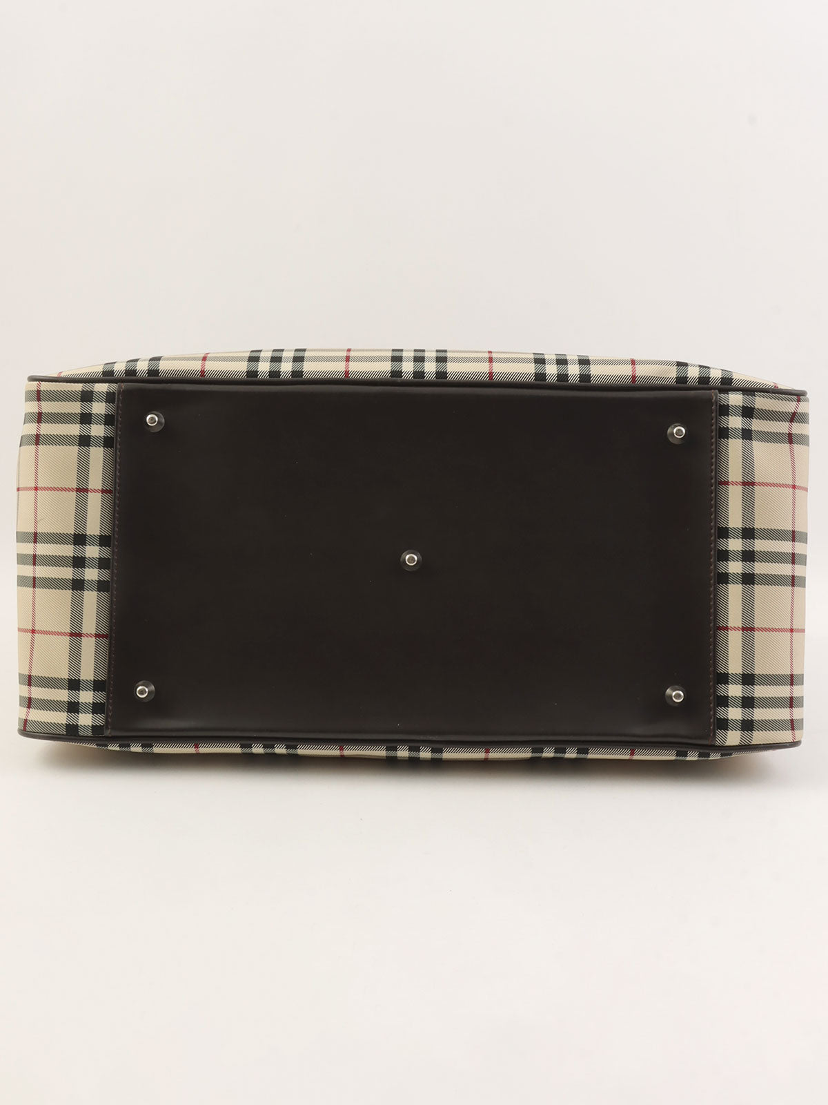 Check Pattern 2-Way Boston Bag, Beige/Multi