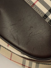 Check Pattern 2-Way Boston Bag, Beige/Multi