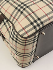 Check Pattern 2-Way Boston Bag, Beige/Multi