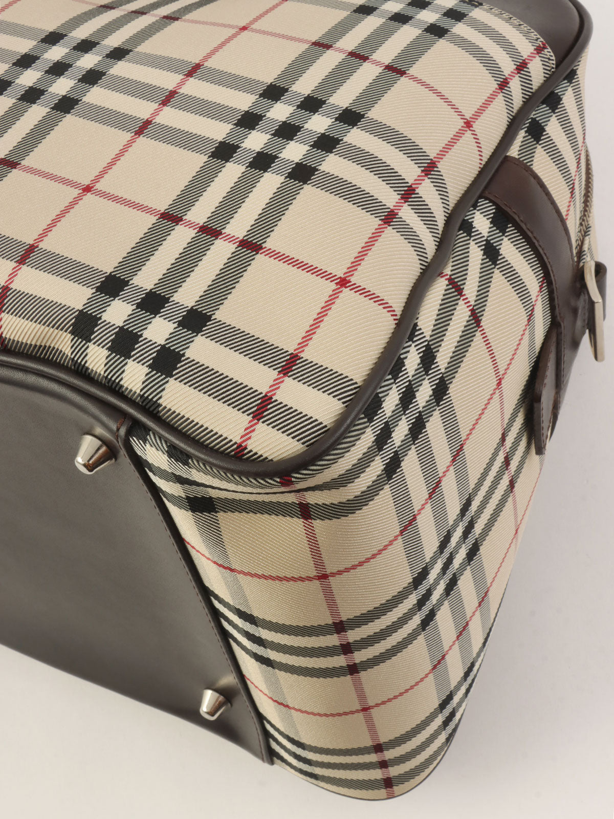 Check Pattern 2-Way Boston Bag, Beige/Multi