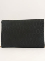 Honeycomb Pattern Logo Plate Chain Bag in Black