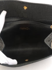 Honeycomb Pattern Logo Plate Chain Bag in Black