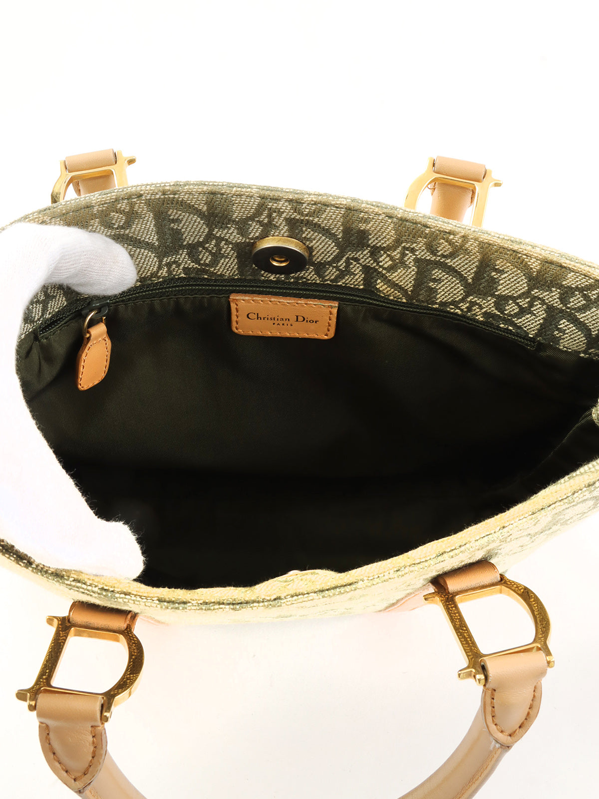 トロッターパターンハンドバッグ グリーン