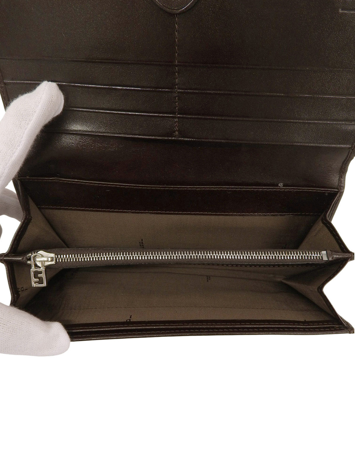 FF Zucca Pattern Long Wallet Brown
