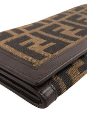 FF Zucca Pattern Long Wallet Brown