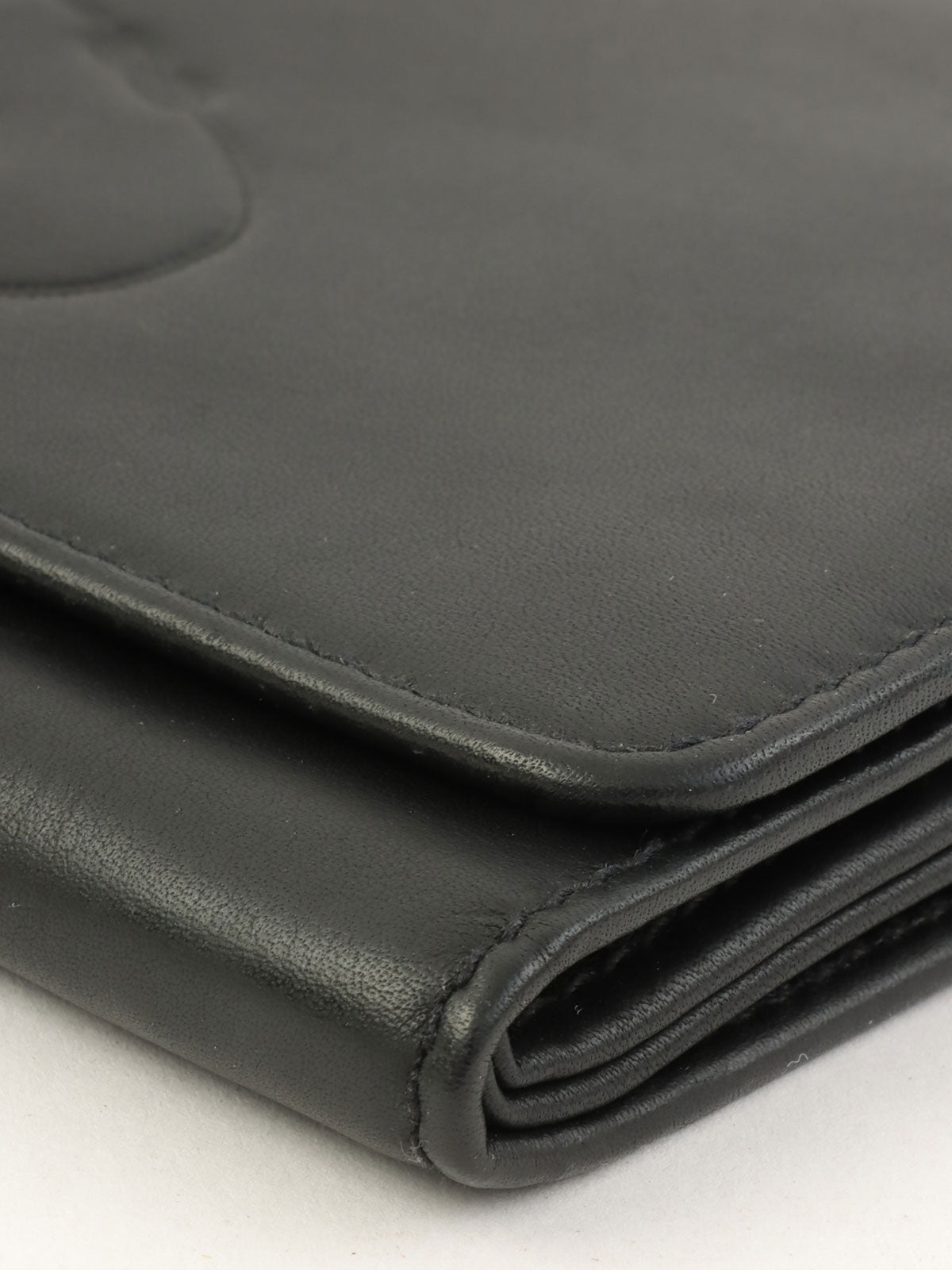 Logo Embossed Long Wallet in Black
