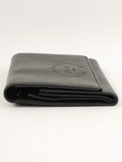 Logo Embossed Long Wallet in Black