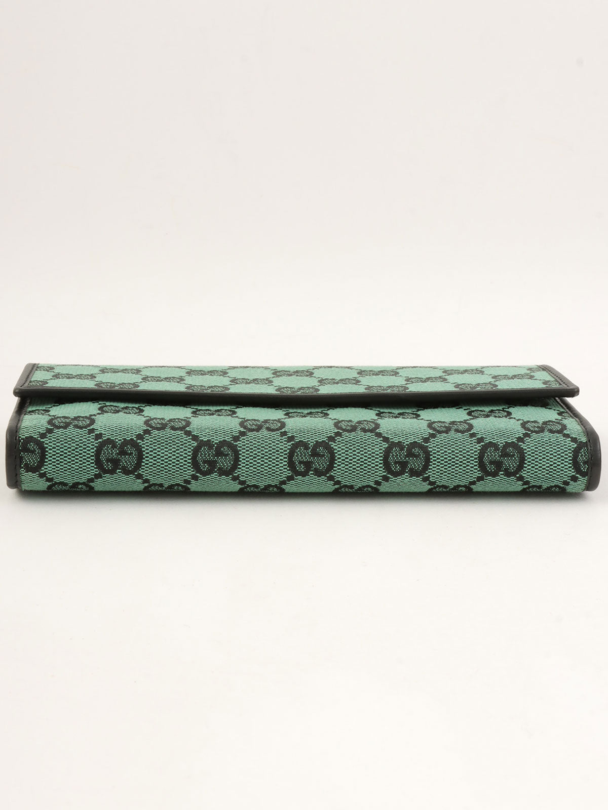 帆布 GG 图案长款钱包 绿色/黑色