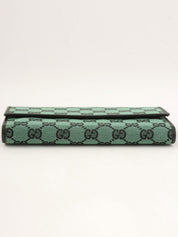 帆布 GG 图案长款钱包 绿色/黑色