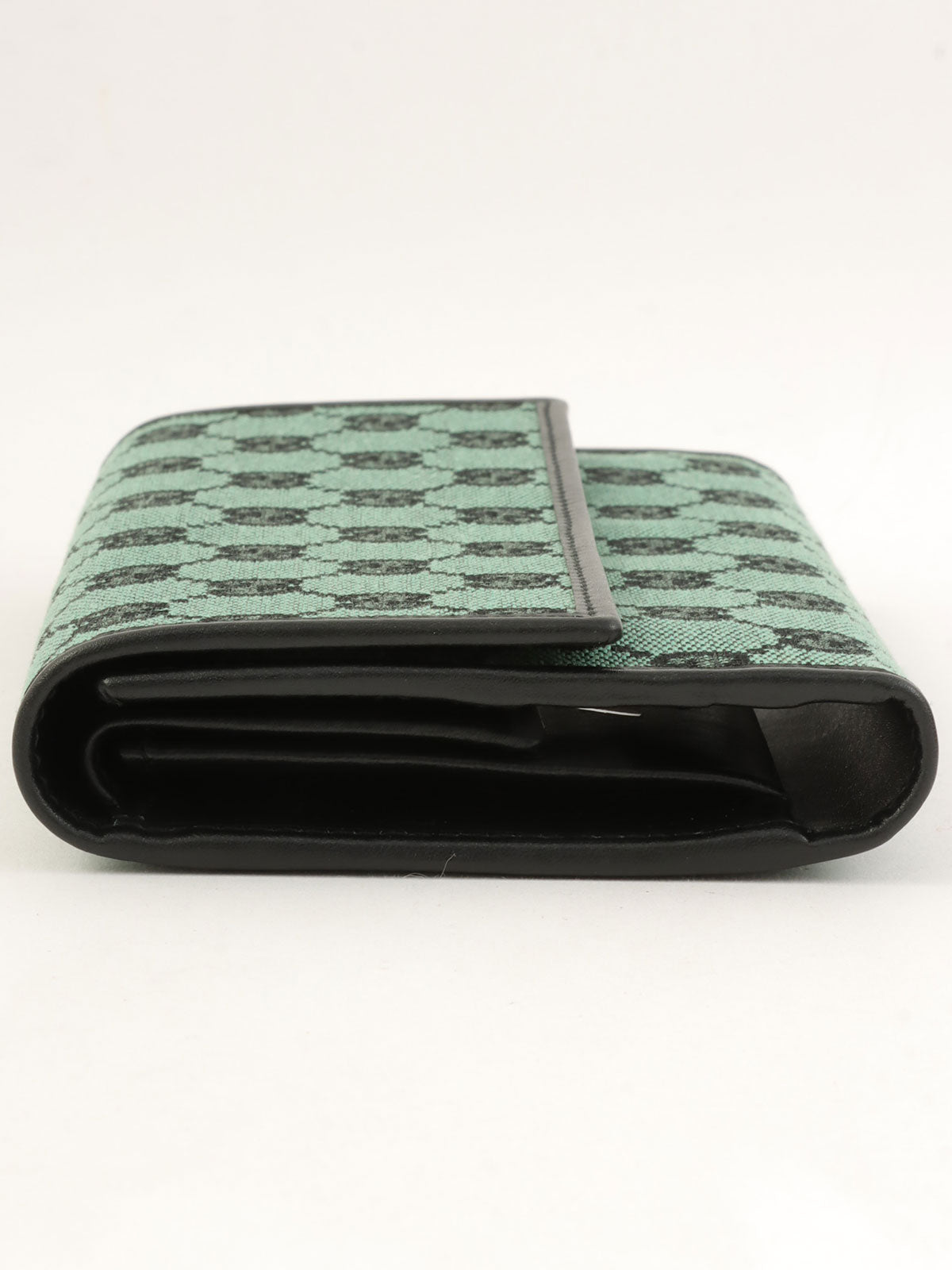 帆布 GG 图案长款钱包 绿色/黑色