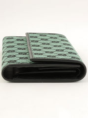 帆布 GG 图案长款钱包 绿色/黑色