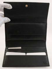 帆布 GG 图案长款钱包 绿色/黑色