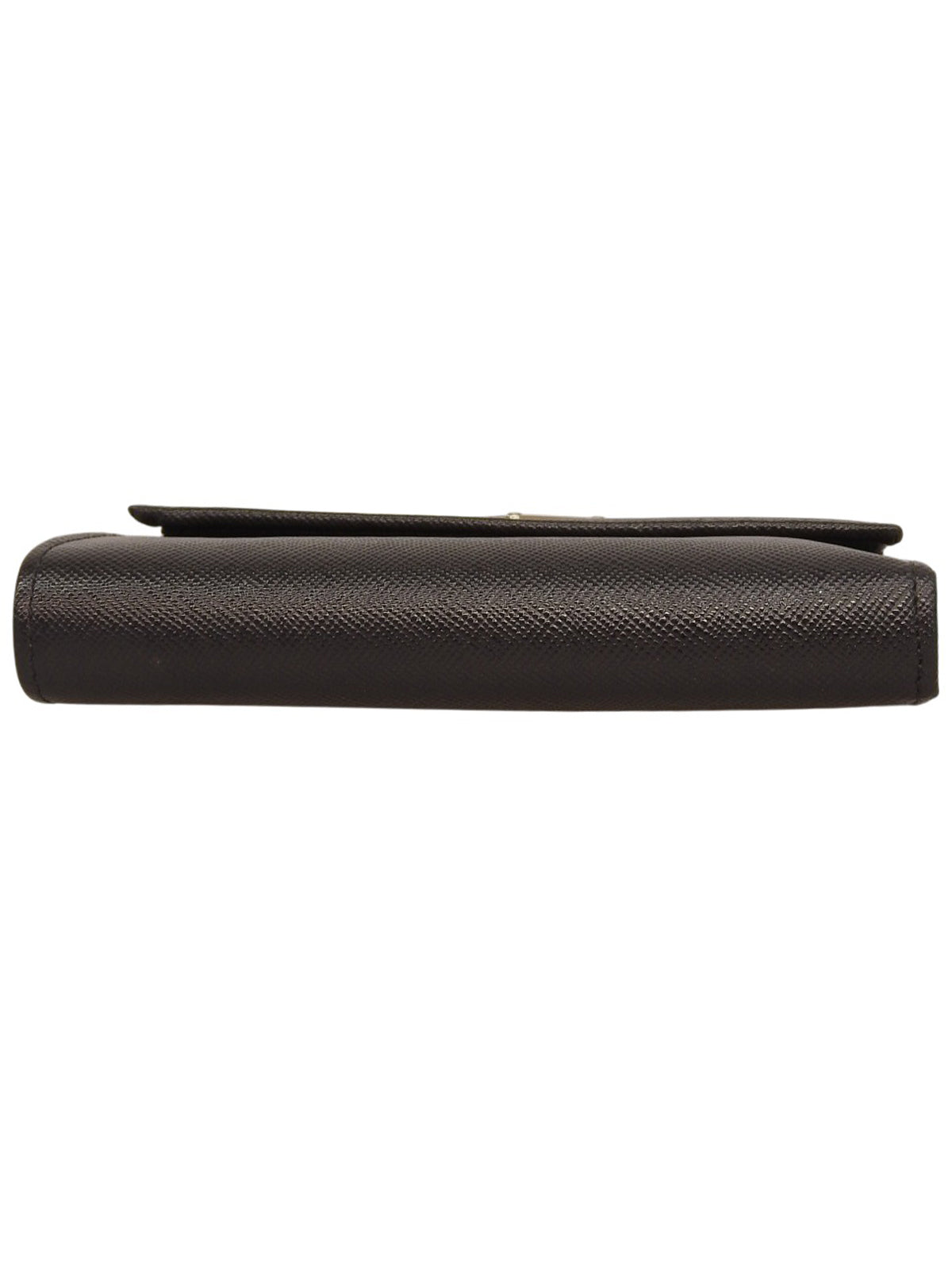 Saffiano Logo Plate Wallet in Black