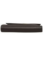 Saffiano Logo Plate Wallet in Black