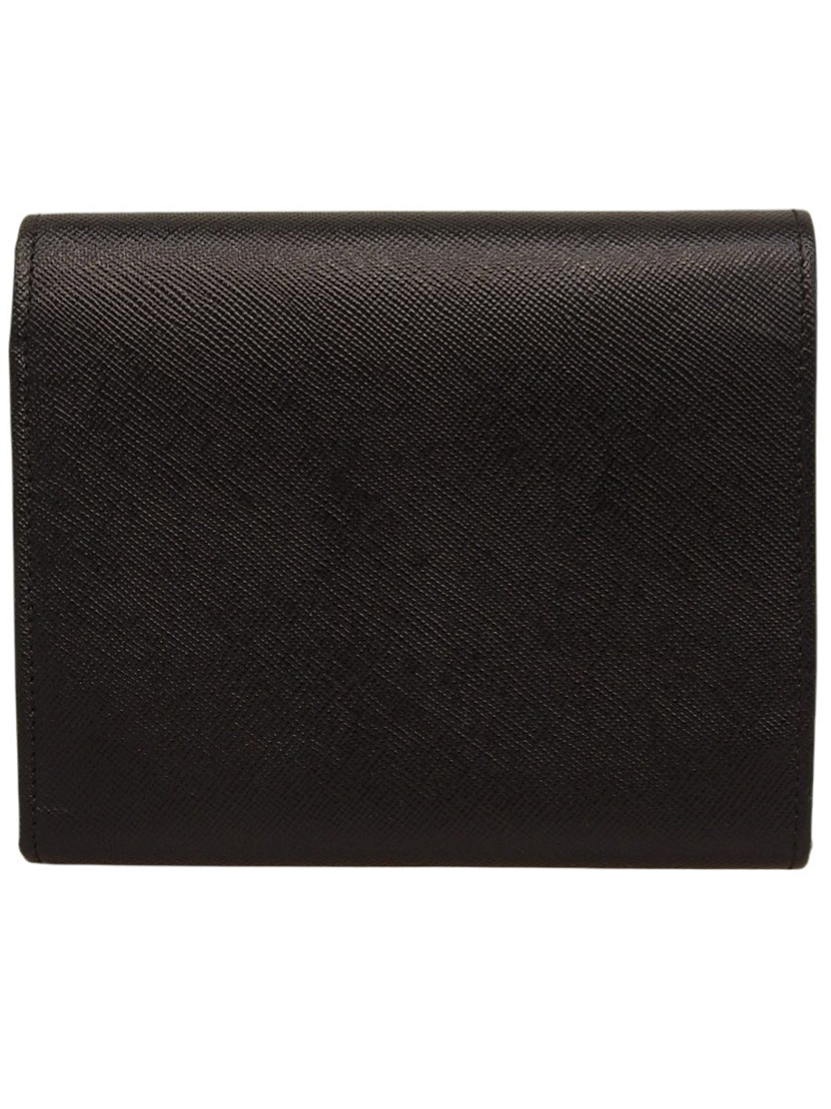 Saffiano Logo Plate Wallet in Black