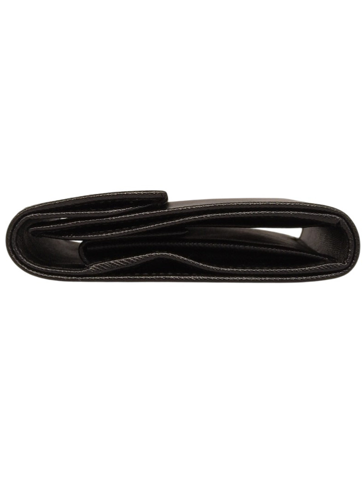 Saffiano Logo Plate Wallet in Black
