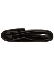 Saffiano Logo Plate Wallet in Black