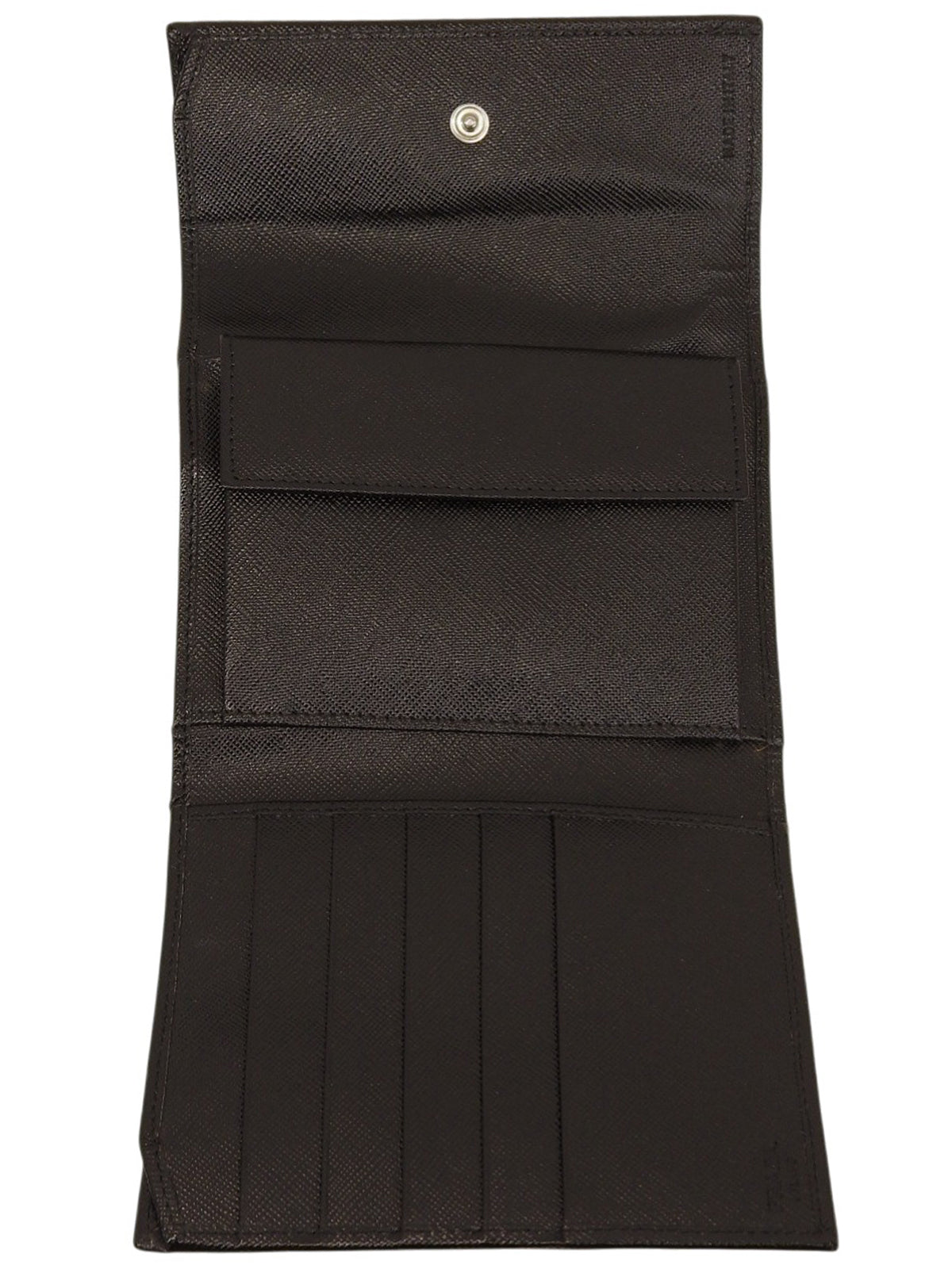 Saffiano Logo Plate Wallet in Black