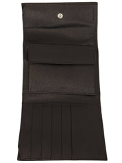 Saffiano Logo Plate Wallet in Black