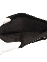 Saffiano Logo Plate Wallet in Black