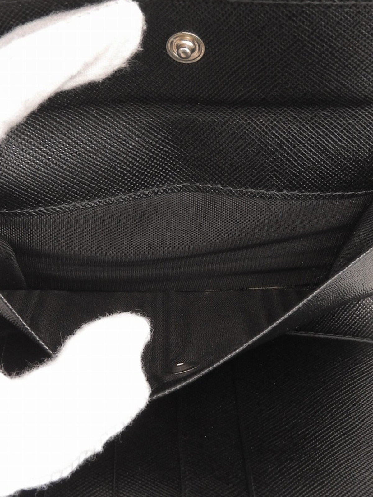 Saffiano Logo Plate Wallet in Black