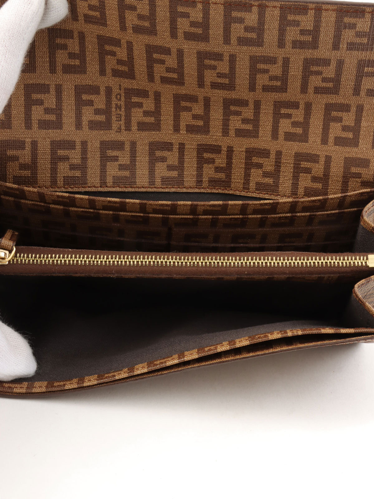 FF 西葫芦图案长款钱包（棕色）