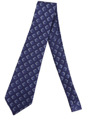 Square Pattern Tie Navy/Sky Blue