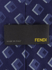 Square Pattern Tie Navy/Sky Blue