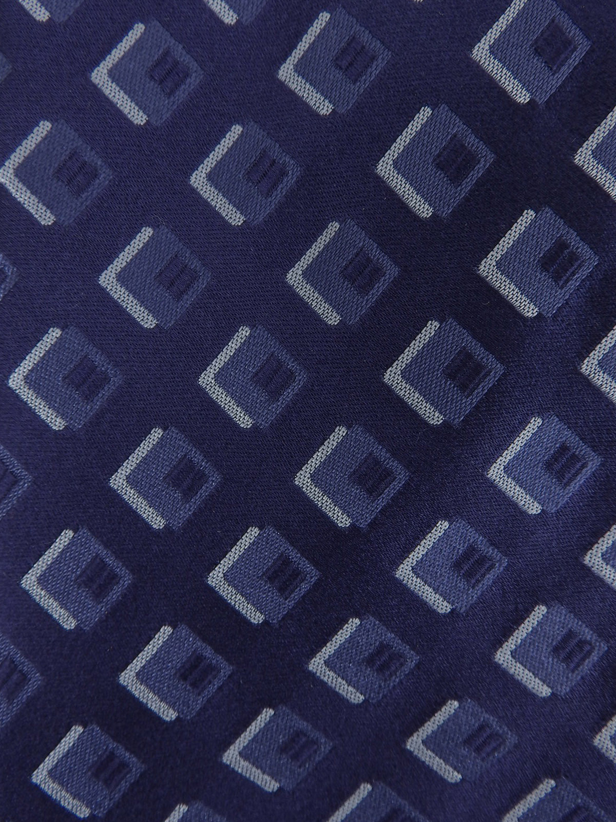 Square Pattern Tie Navy/Sky Blue