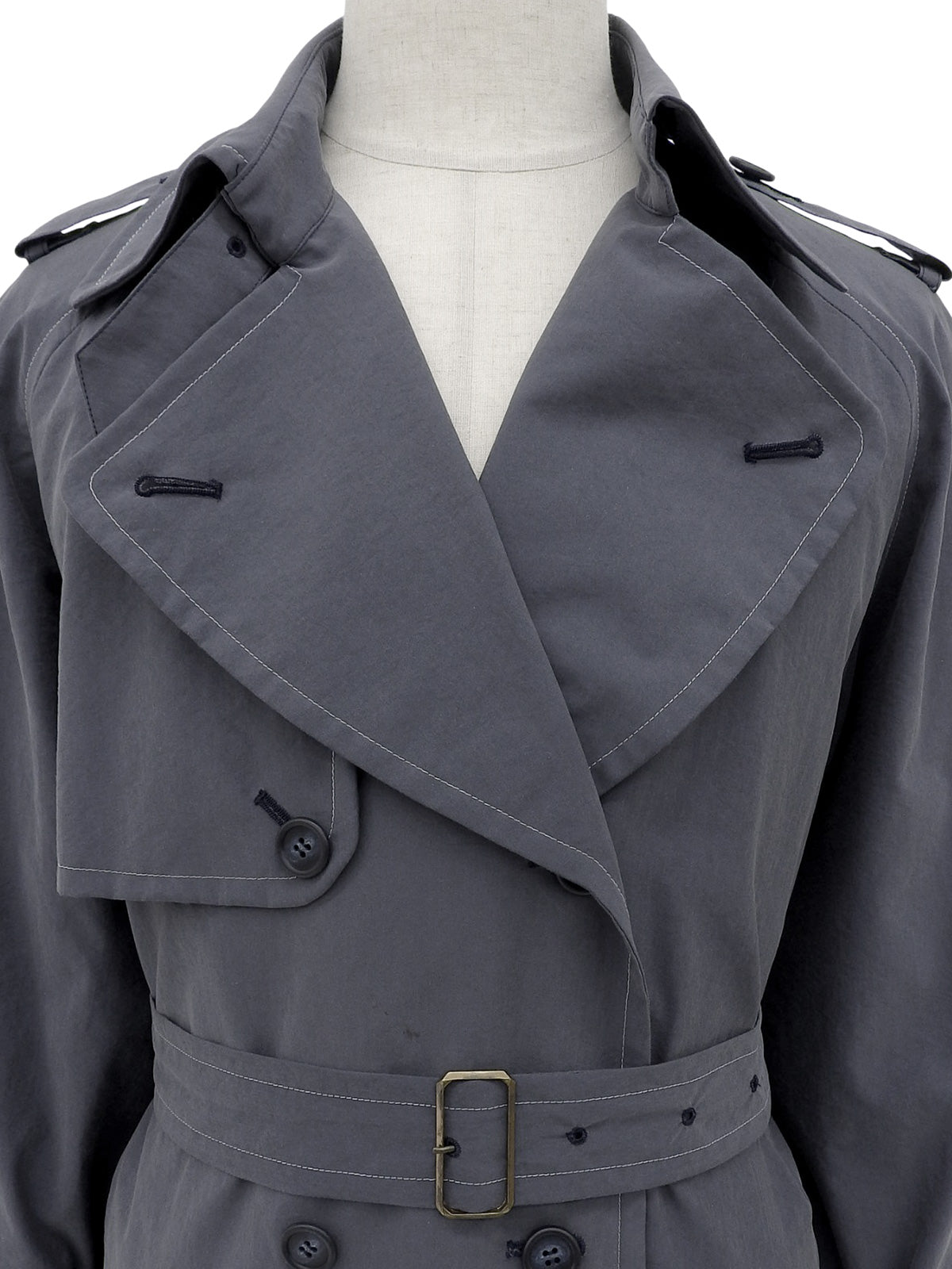 Design Stitch Trench Coat Gray