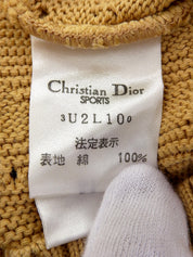 ロゴ刺繍長袖ニットセーター イエロー