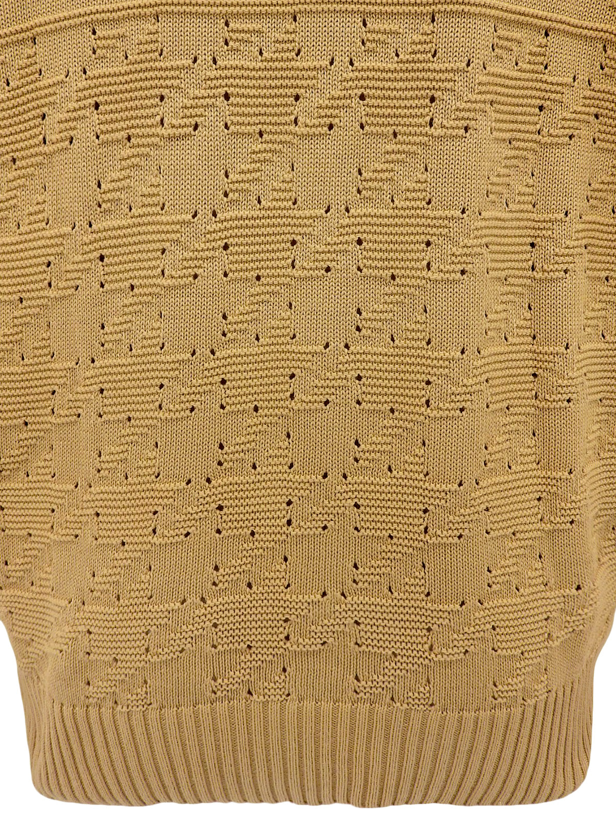 ロゴ刺繍長袖ニットセーター イエロー