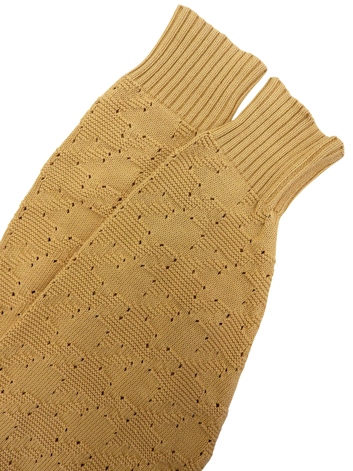 ロゴ刺繍長袖ニットセーター イエロー