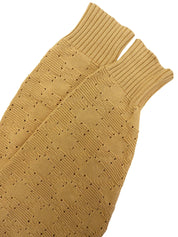 ロゴ刺繍長袖ニットセーター イエロー