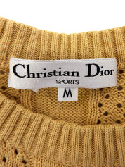 ロゴ刺繍長袖ニットセーター イエロー