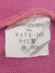 ロゴ刺繍半袖ニットセーター ピンク