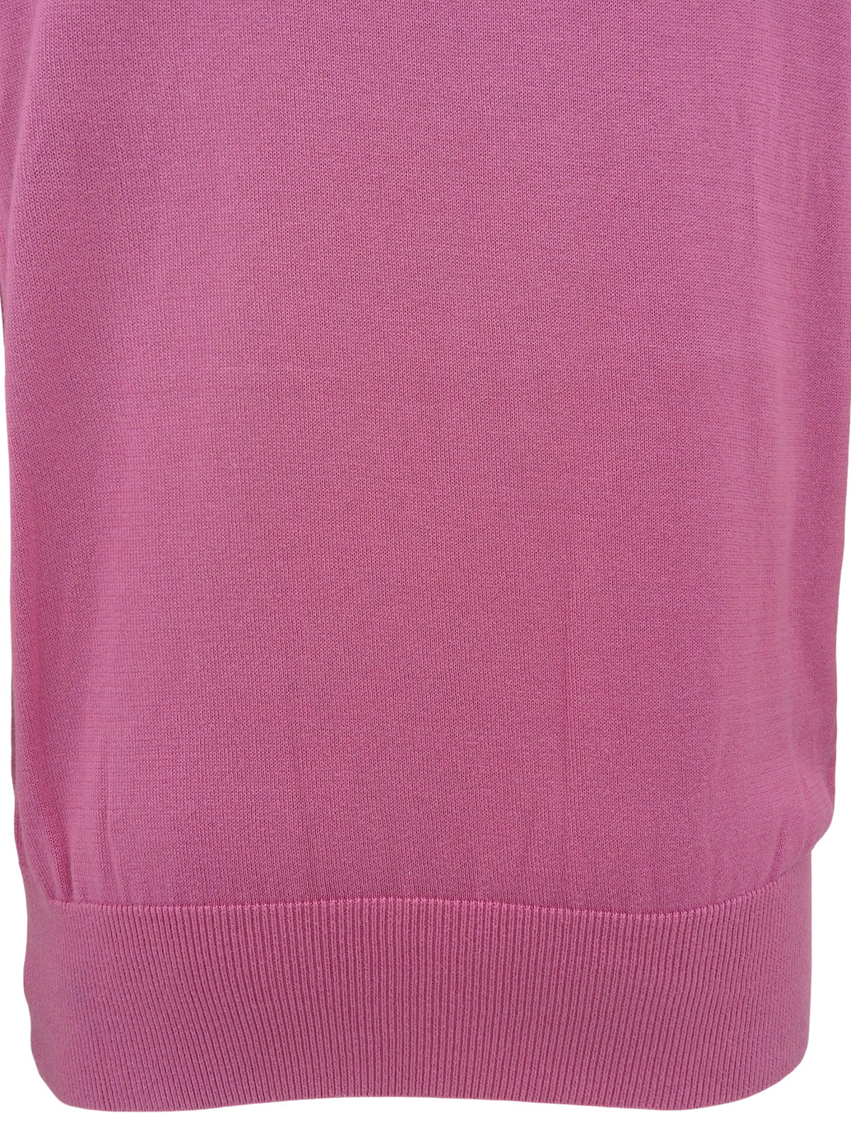 Logo Embroidered Short Sleeve Knit Sweater Pink