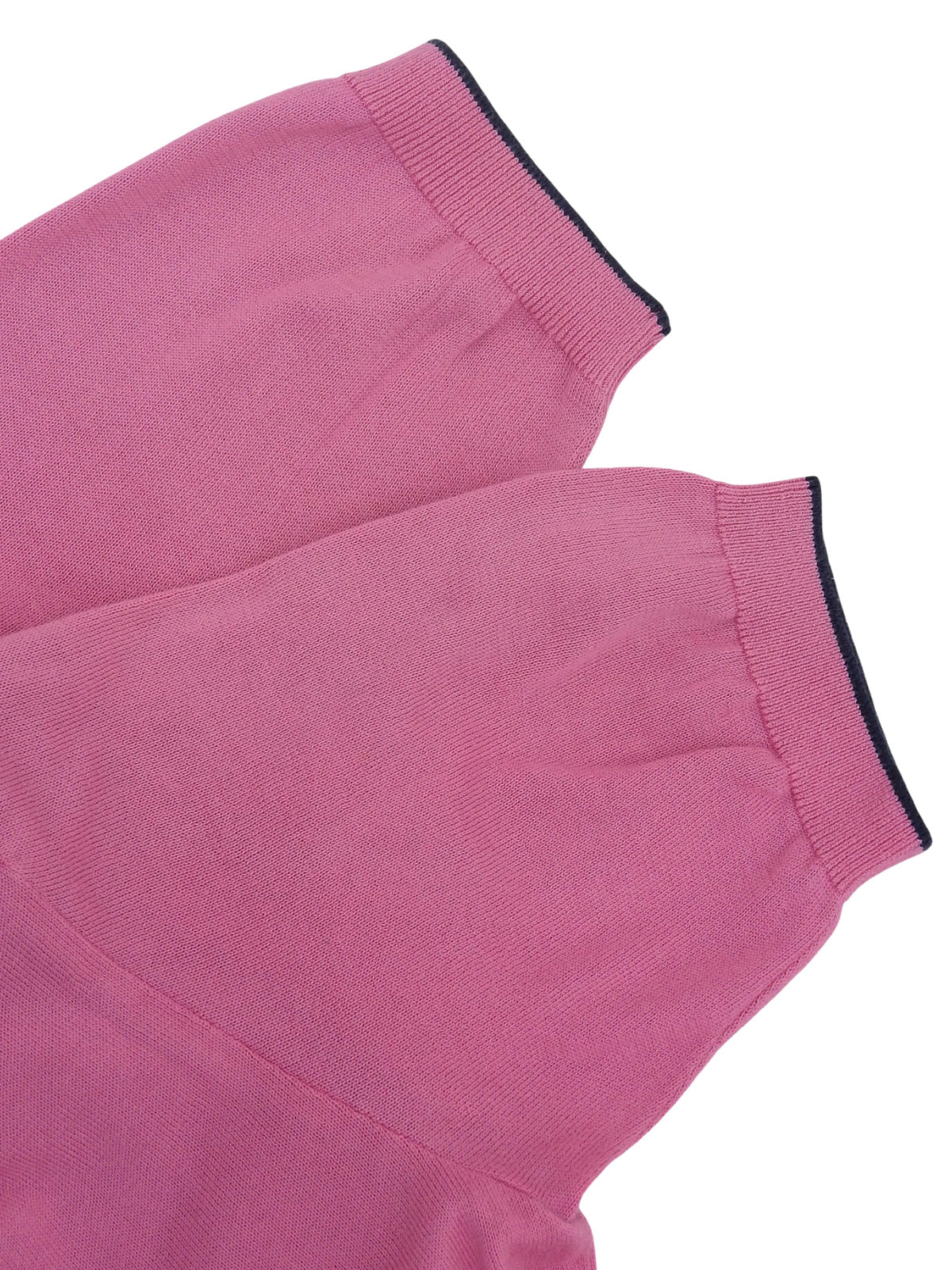Logo Embroidered Short Sleeve Knit Sweater Pink