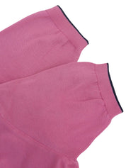 Logo Embroidered Short Sleeve Knit Sweater Pink