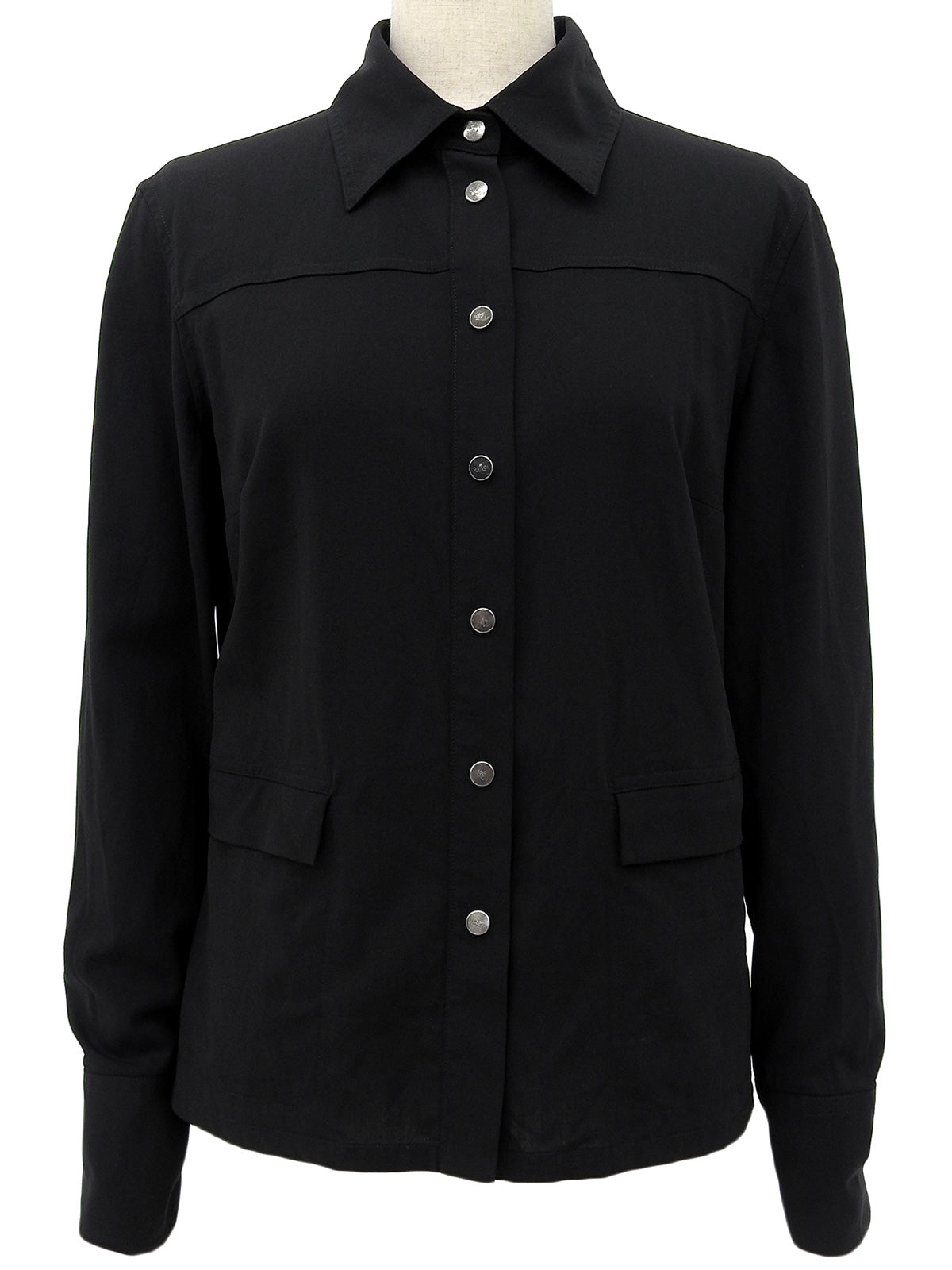 トム・フォード期 ロゴスナップボタン長袖シャツ ブラック