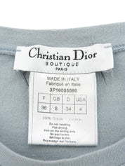 浅蓝色系带短袖T恤，带口袋设计