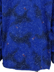 スペースパターンメデューサボタン長袖シャツ ブルー