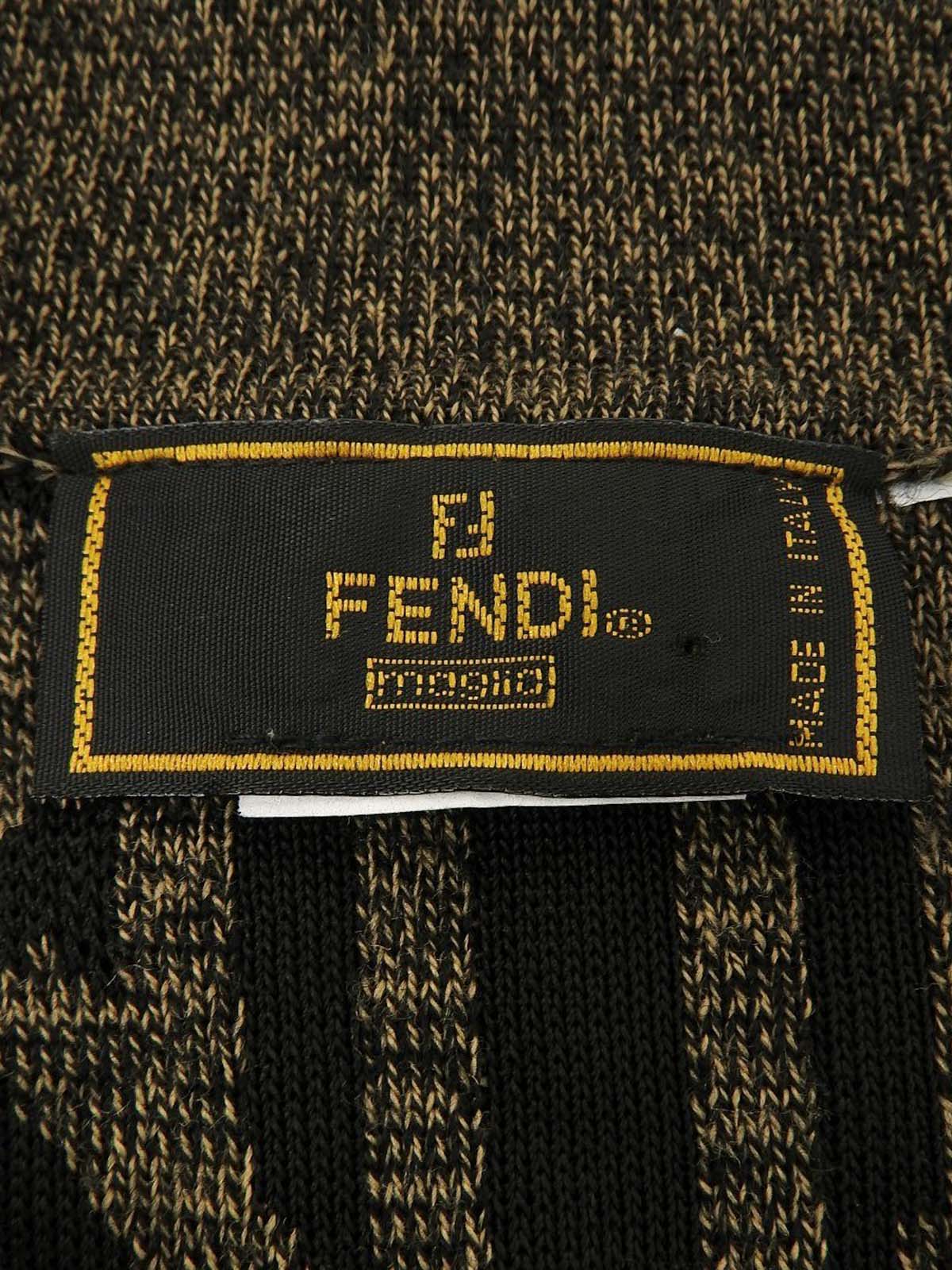 デザインパターンロゴニットポロシャツ ブラウン/ブラック