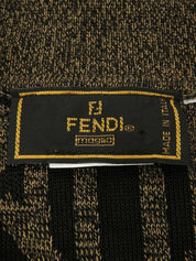 デザインパターンロゴニットポロシャツ ブラウン/ブラック