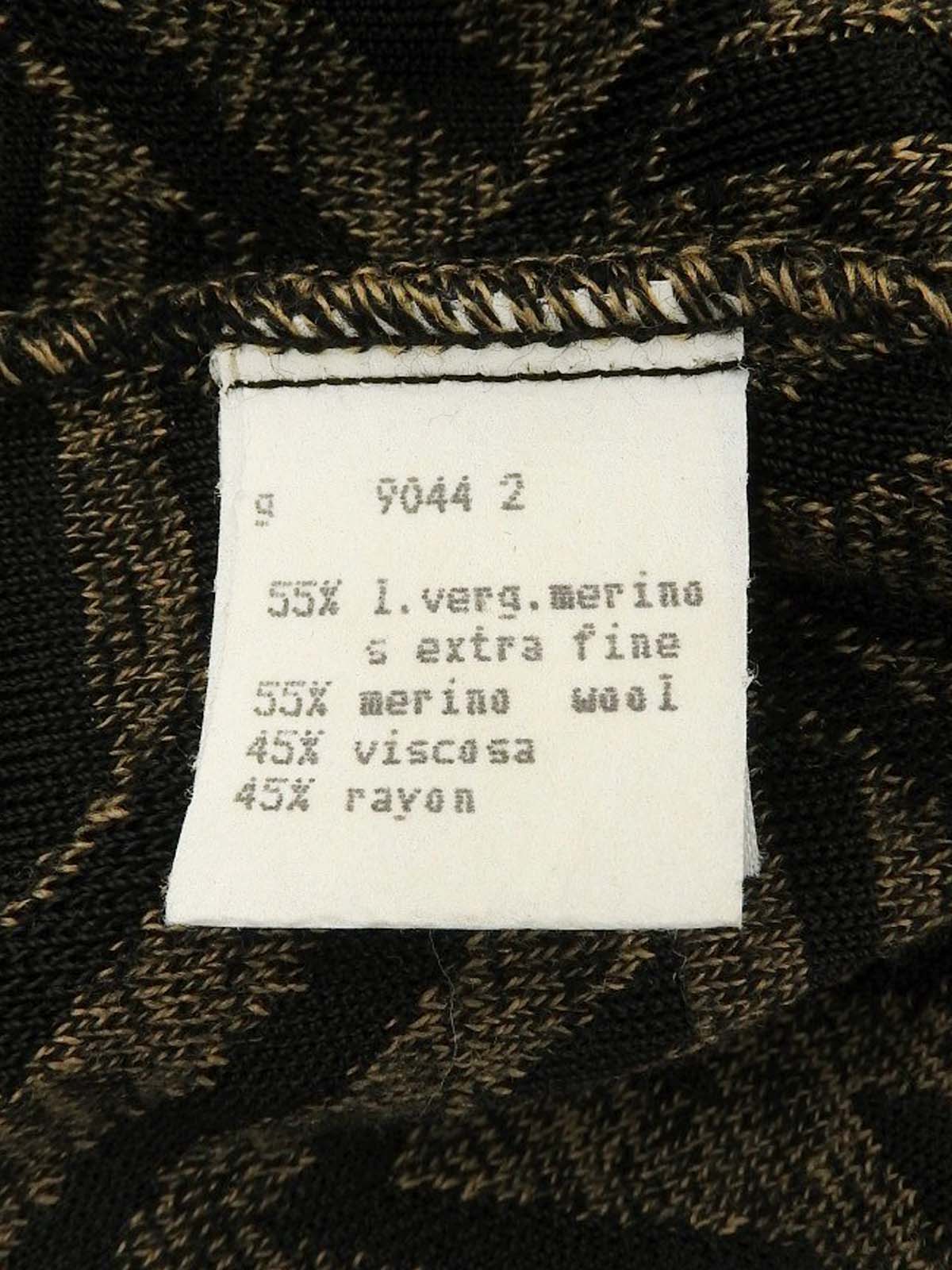 デザインパターンロゴニットポロシャツ ブラウン/ブラック