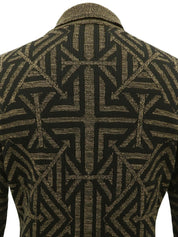 デザインパターンロゴニットポロシャツ ブラウン/ブラック