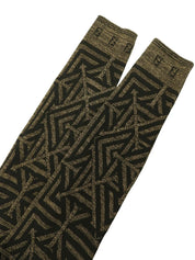 デザインパターンロゴニットポロシャツ ブラウン/ブラック