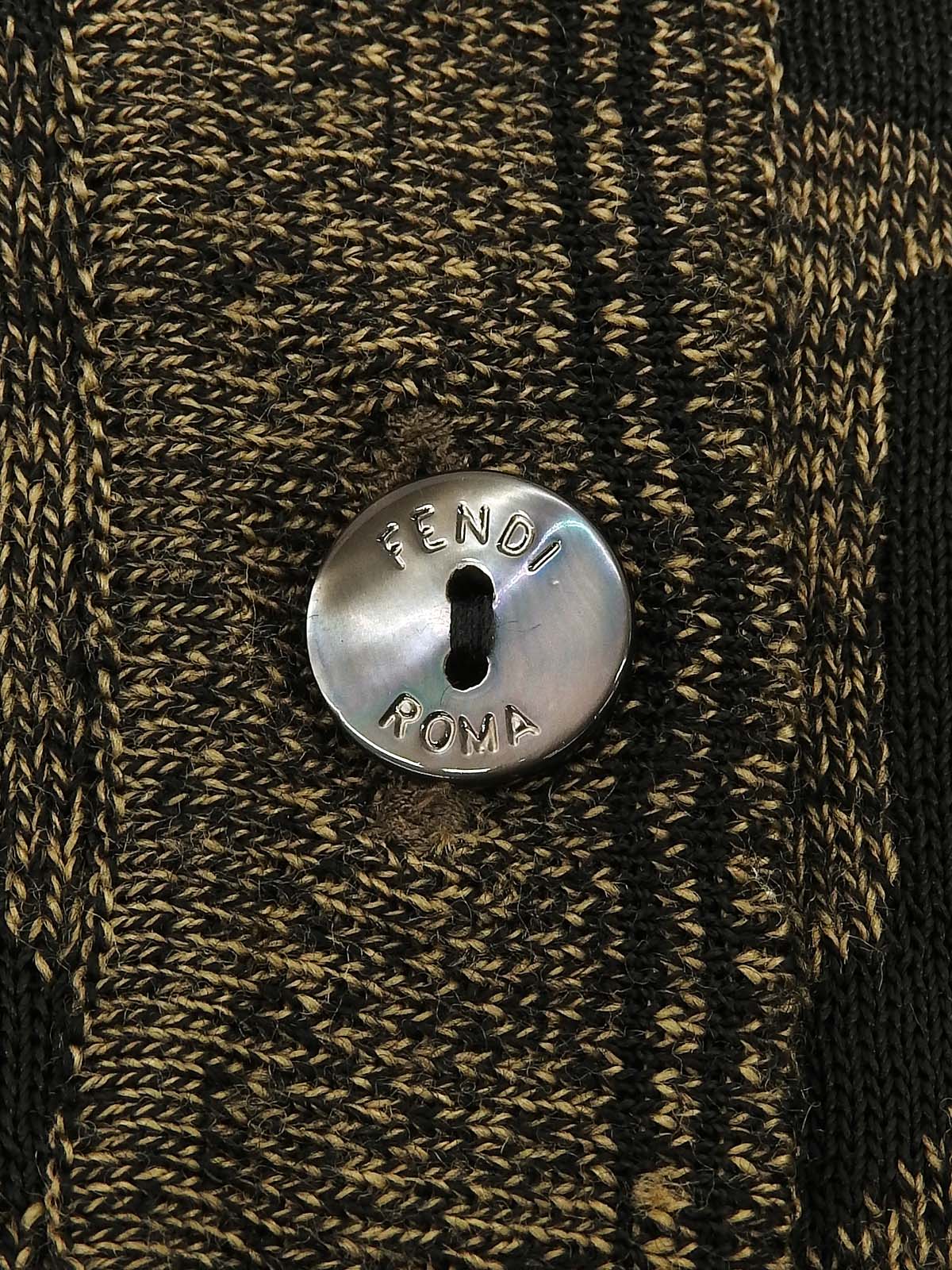 デザインパターンロゴニットポロシャツ ブラウン/ブラック