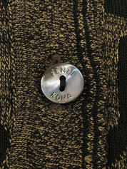 デザインパターンロゴニットポロシャツ ブラウン/ブラック